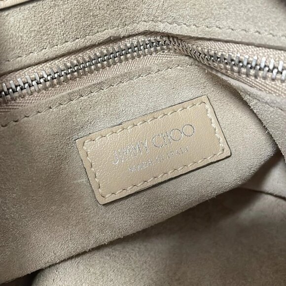 JIMMY CHOO bonbon - Gray Beige Wool Leather Hardware Handbag 469-082925 - Picture 10 of 10